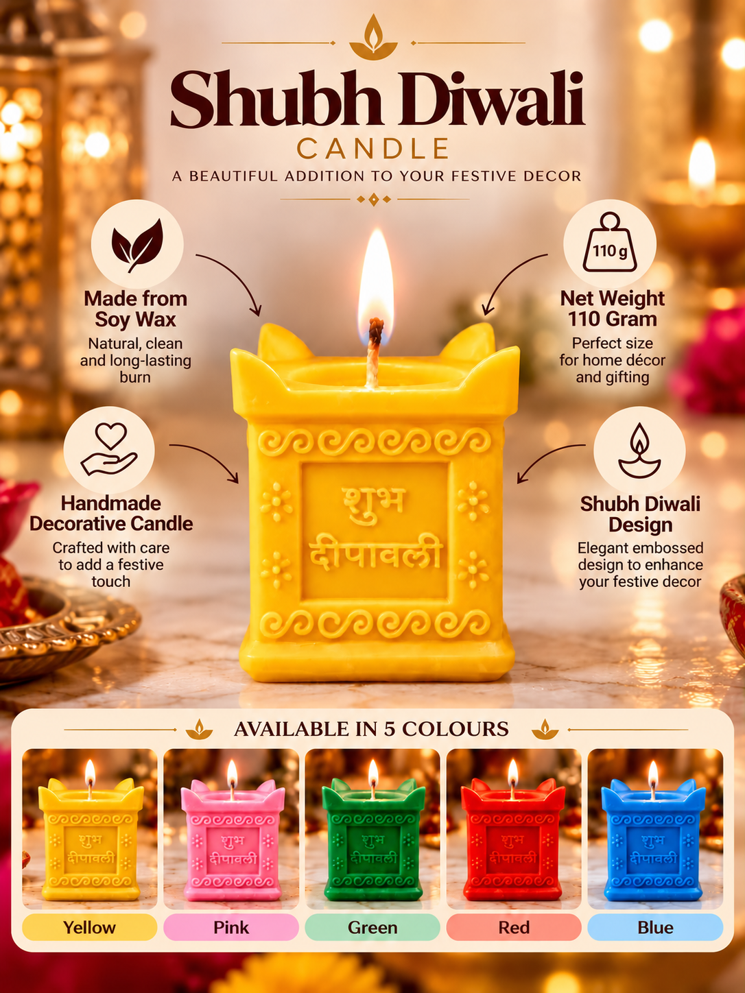 Shubh Diwali Candle