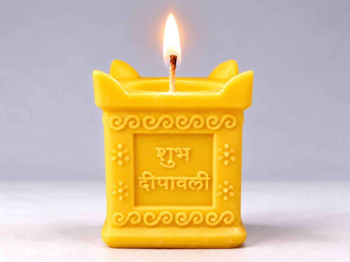 Shubh Diwali Candle - yellow